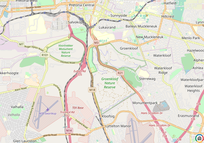 Map location of Groenkloof